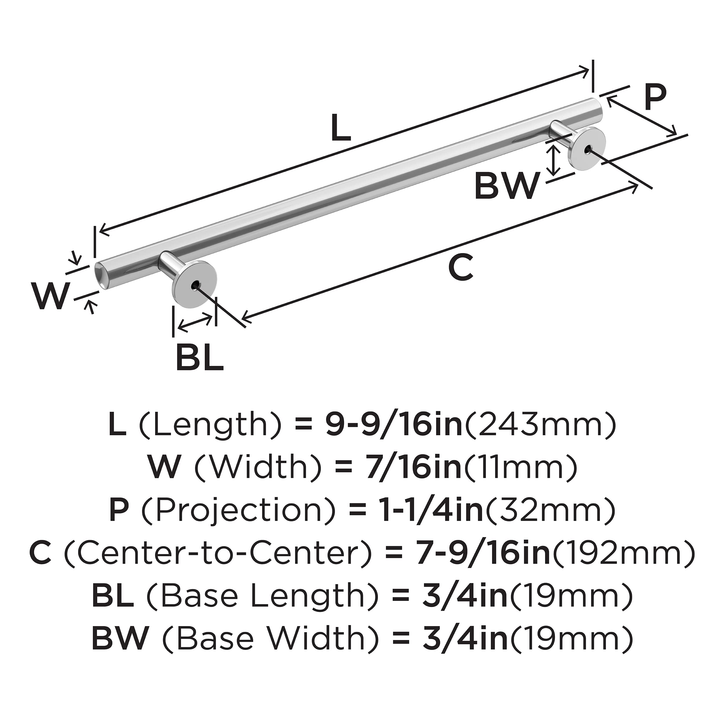 Amerock BP253ORB-5PACK Allison 3 in. (76 mm) Center Pull Value Pack-Oil-Rubbed Bronze-5 Pack, Pack of 5 - Image 4