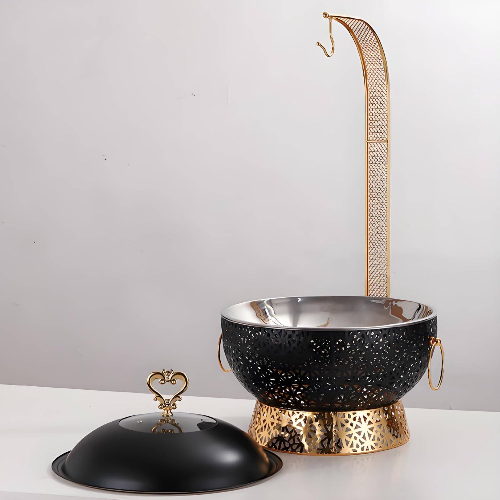 kowaku Calentador de Acero Inoxidable Chafing Dish Buffet Servidor Bandeja Mantiene Servicio Caliente con Tapa Elevada Diseño Sólido en Acero 201 Adecuado