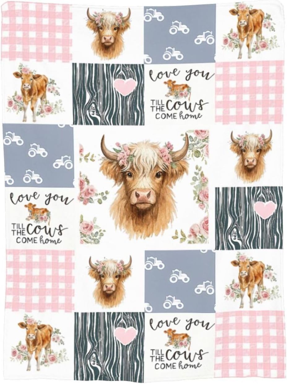 Highland Cow Blanket Super Soft Warm Fluffy Fleece Flannel Cattle Animal Throw Blanket Cozy Fuzzy Plush Stuff Bedding Blankets Gifts for Women Kids Boys Girls Adults 50"X40" - Image 6