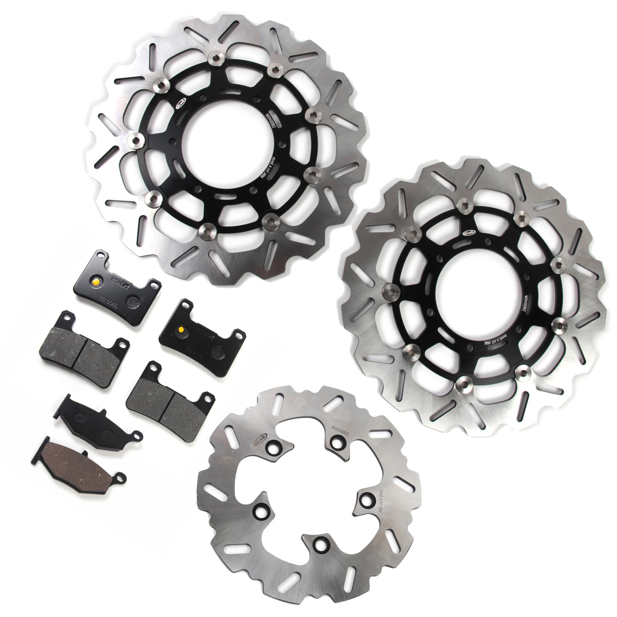 Discos de Freno Delanteros Traseros Discos Rotores y Pastillas para Suzuki GSXR 600 750 2008-2010/ GSXR 1000 2009-2010 Accesorios para motos GSX R600 R750 R1000 Negro K8 K9 K1