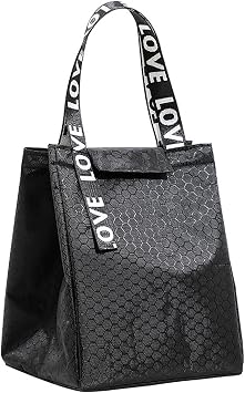 Japanese-Style Insulated Lunch Bag, Trendy Football Pattern Bento Bag with Handle