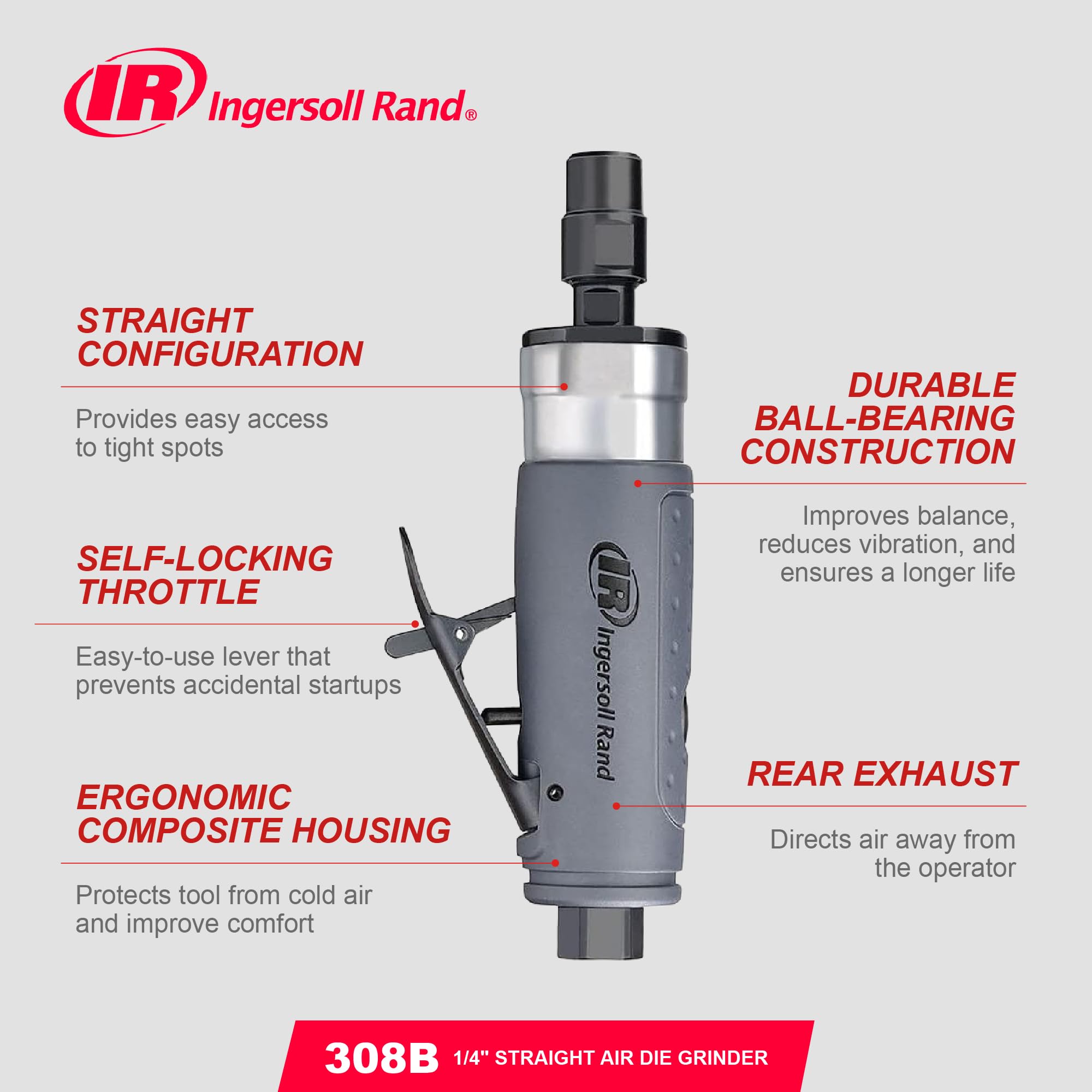 Ingersoll Rand 308B Air Die Grinder - Precision Power -6