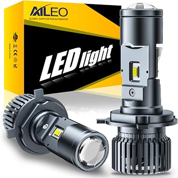 H4 LED Headlight Converter Kit, Projector LED Headlight Light Scattering Problem Solver, for Car and Motorcycle, 110W 6500K 20000 Lumens