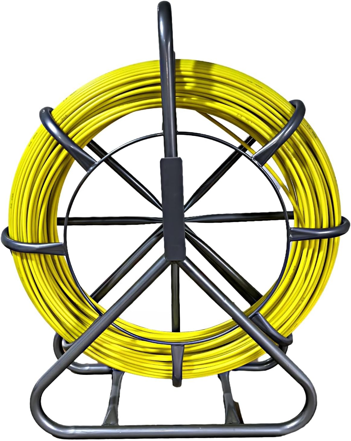 Fish Tape Fiberglass,1/4in x 328ft Heavy-Duty Duct Rodder with Steel Reel Stand,Cable Running Rod,Fishing Tools for Walls and Electrical Conduit, Non-Conductive