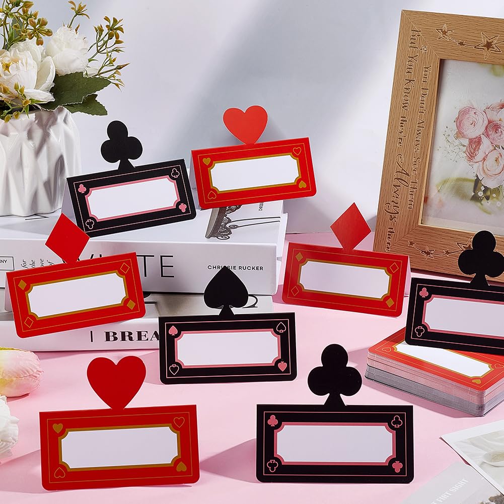 MAYJOYDIY 72 pezzi decorazione da tavolo segnaposto 4 colori poker segnaposto vuoti per banchetti e feste (rosso e nero)