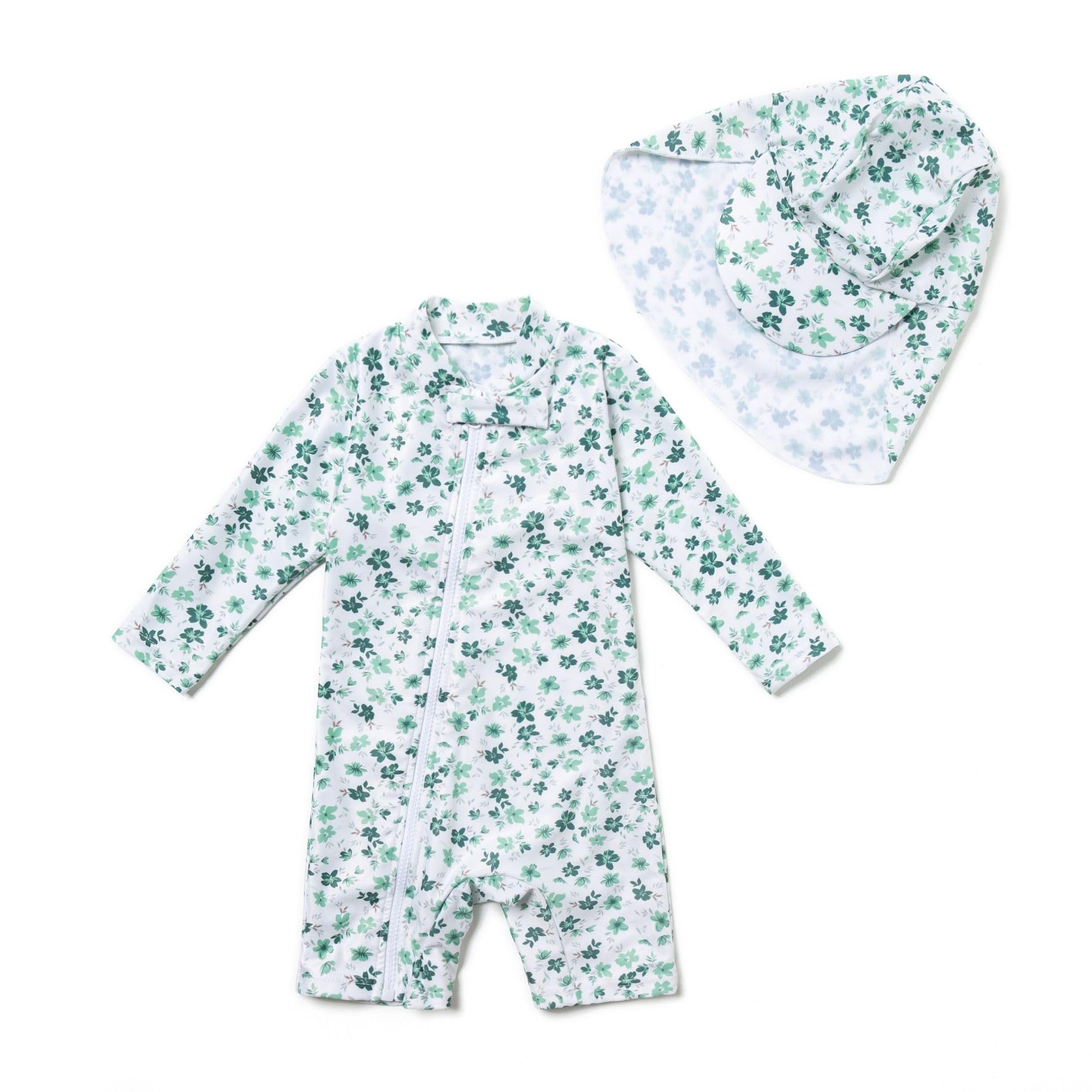 BONVERANO Traje de baño para bebé niña reciclado con cremallera completa protección UV 50+