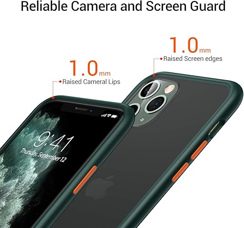 Miniatura 205 de TORRAS - Funda a prueba de golpes para iPhone 14 (contra caídas de grado militar de 10 pies), elegante, parte trasera translúcida y borde suave