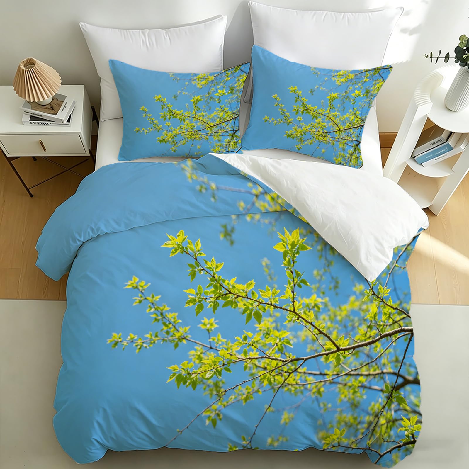 Housse couette 240x280 parure de lit 3D jeunes pousses confortable O.31