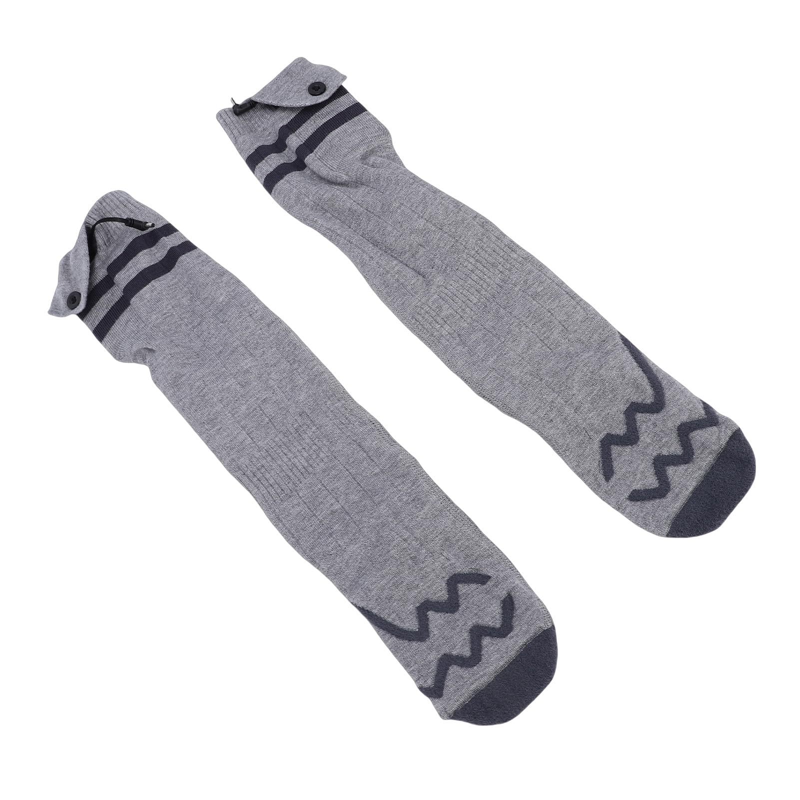 SIXRUN Chaussettes Chauffantes pour Hommes et Femmes, Chaussettes Chauffantes électriques Rechargeables avec Contrôle par Application Intelligente pour le Ski D'hiver et le Camping, Gris, Paquet de 2
