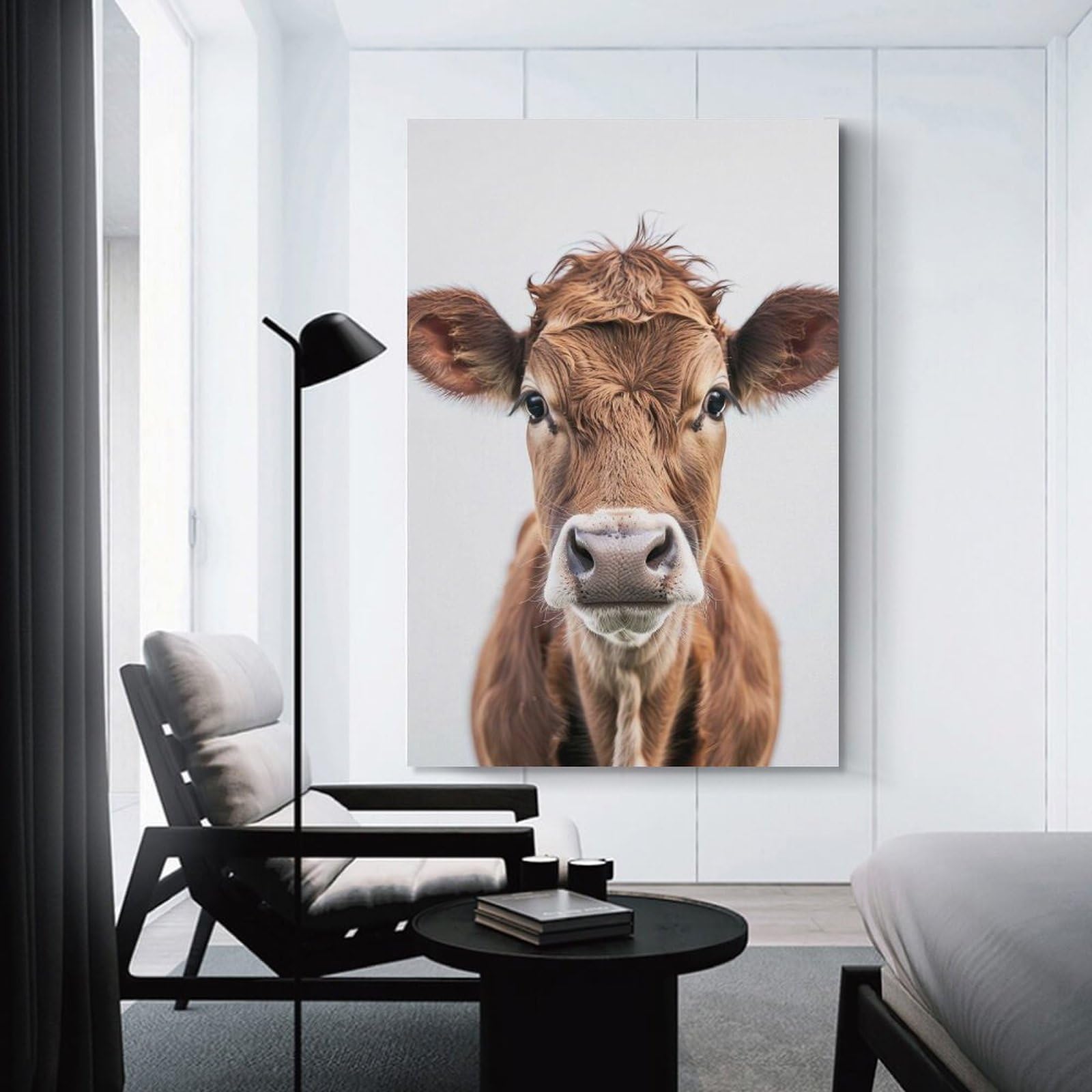 Junmoney Cow Face Hanging Wall Art, 20x30inch(50x75cm), for Bedroom Walls, Guest Spaces Or Lounges, An Easy Wall Refresh for Bedrooms