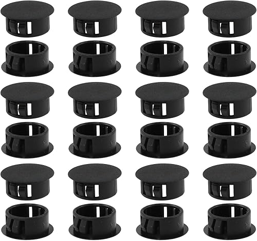 24 tapones de agujero negro de 34 pulgadas (0.748 in), tapón redondo de plástico, tapón de orificio a presión, protector de muebles, cubierta de