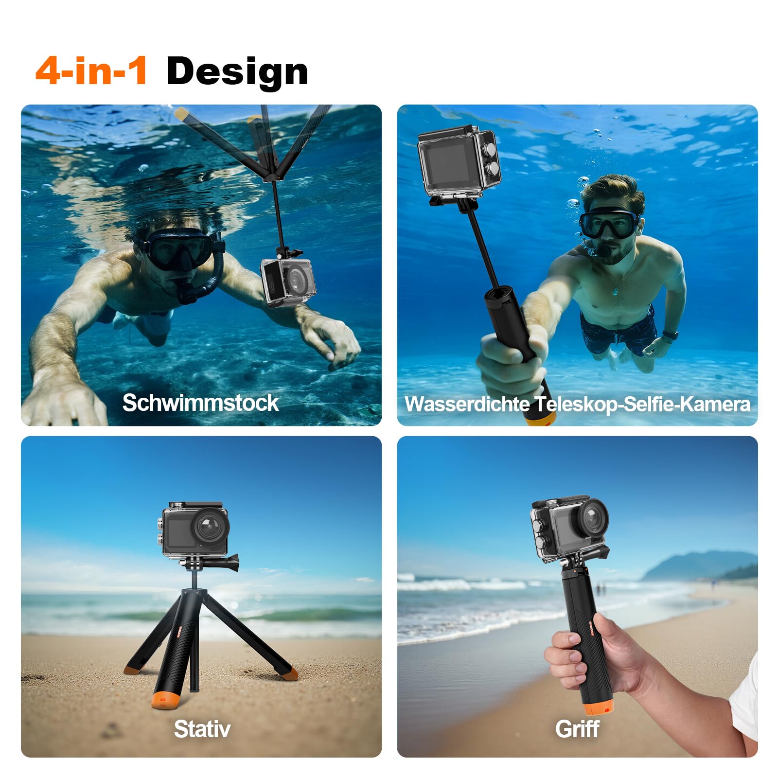 SVBONY SVGo2 4K Unterwasserkamera Action-Kamera EIS Wasserdicht 30m Touchscreen Dual-Screen 140° Weitwinkel WLAN
