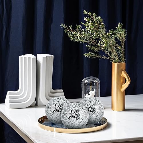 Miniatura 34 de MDLUU Orbes decorativos de 4 pulgadas, bolas de esfera de mosaico, bolas de centro de mesa para cuencos, jarrones, decoración de mesa de comedor