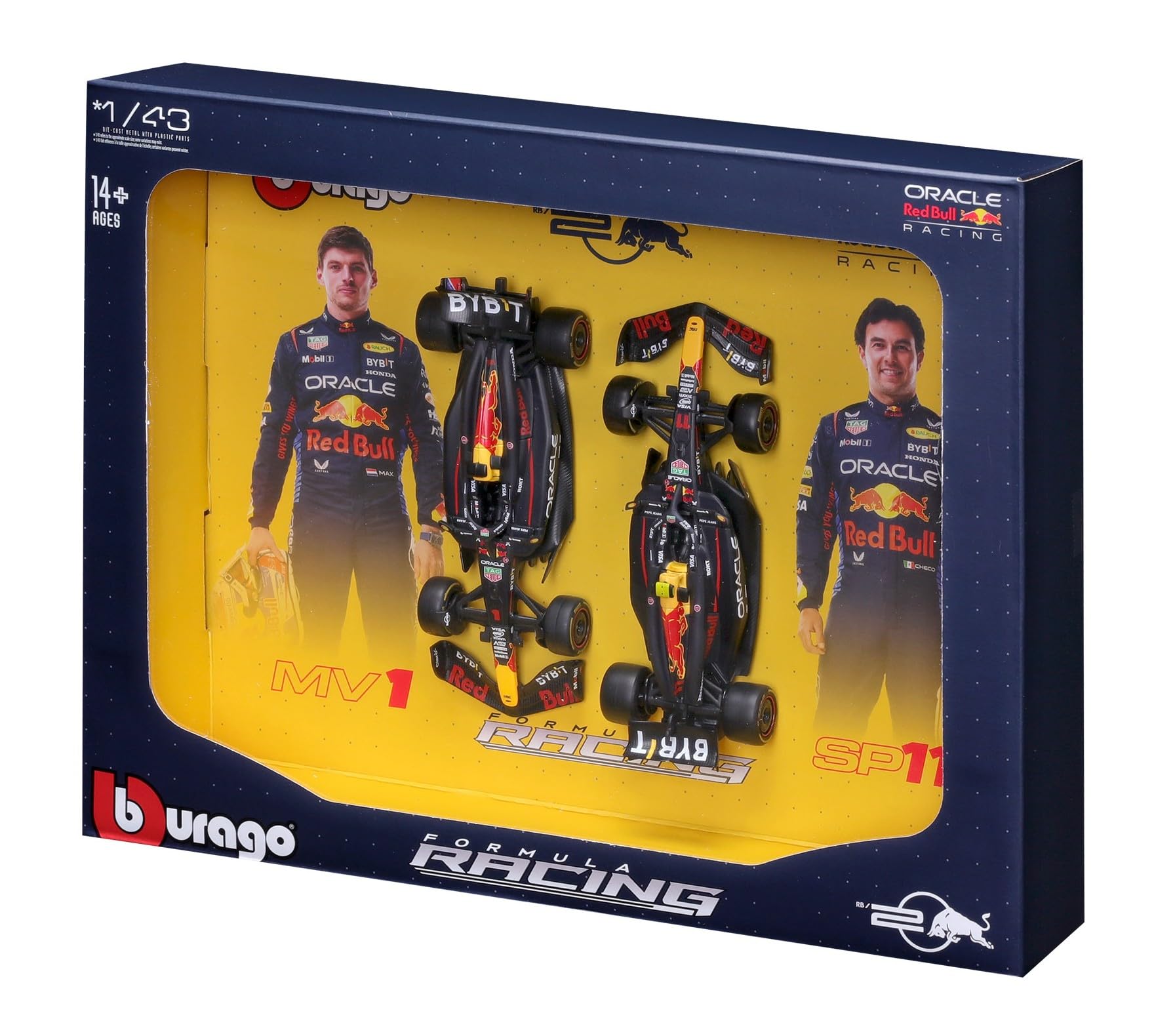 Bburago F1 Formula 1 RED BULL RACING RB20 (2024), VERSTAPPEN AND PEREZ 2 Pack, 1:43 Scale - Image 3