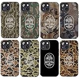 Vintage Waterfowl Camo Phone Case – Old School Hunting Camouflage Aesthetic Protective Cover for iPhone 17 16 15 14 13 12 11, Durable Slim Outdoor Style Case