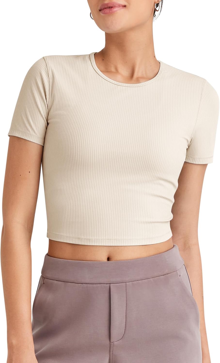 G4Free Workout Shirts Women Slim Fit Athletic Gym Work Out Tops Crop Short Sleeve Basic Yoga Tshirts Casual Summer