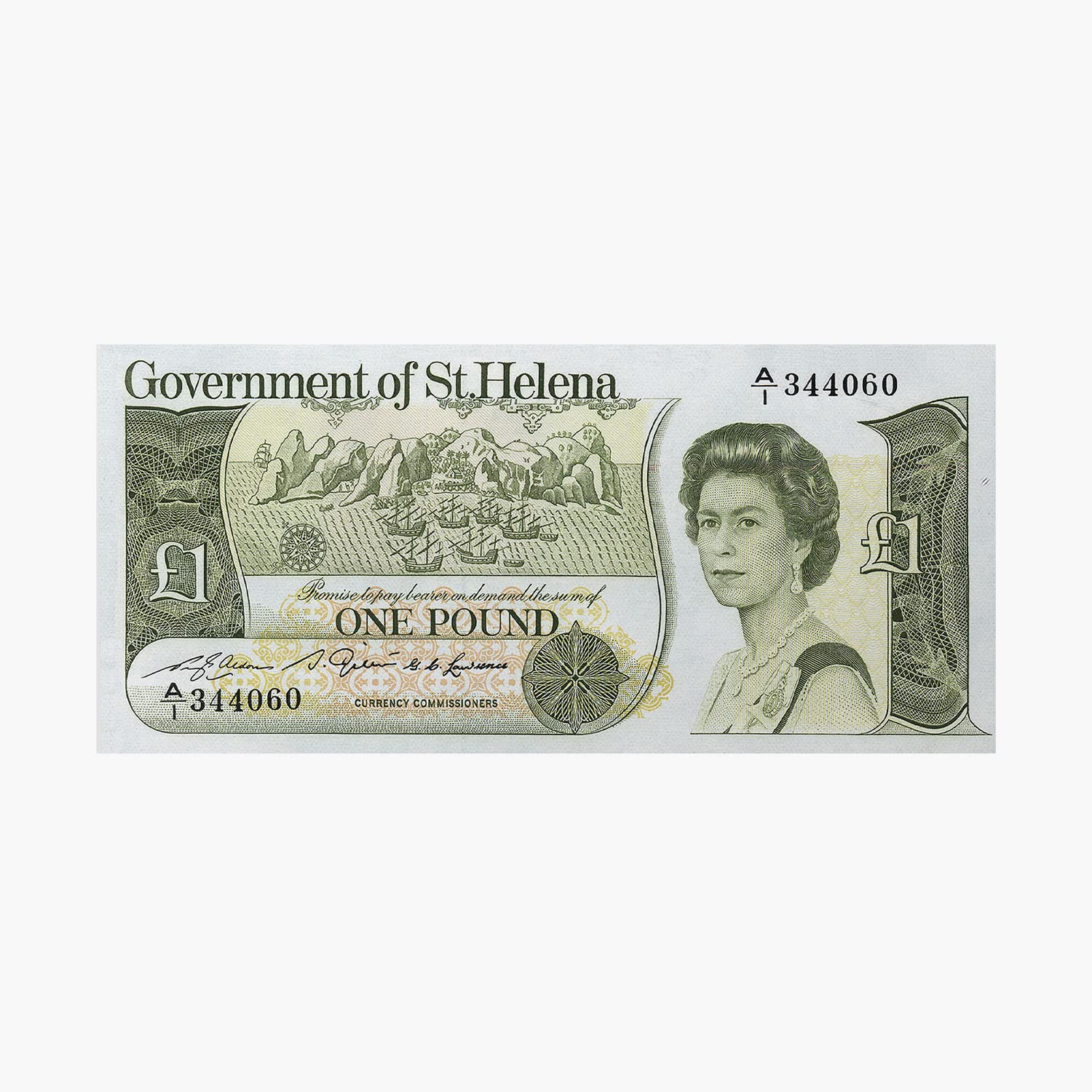 The Koin Club Her Majesty Queen Elżbieta II Królewski funt Banknot 1 Note St Helena w teczce