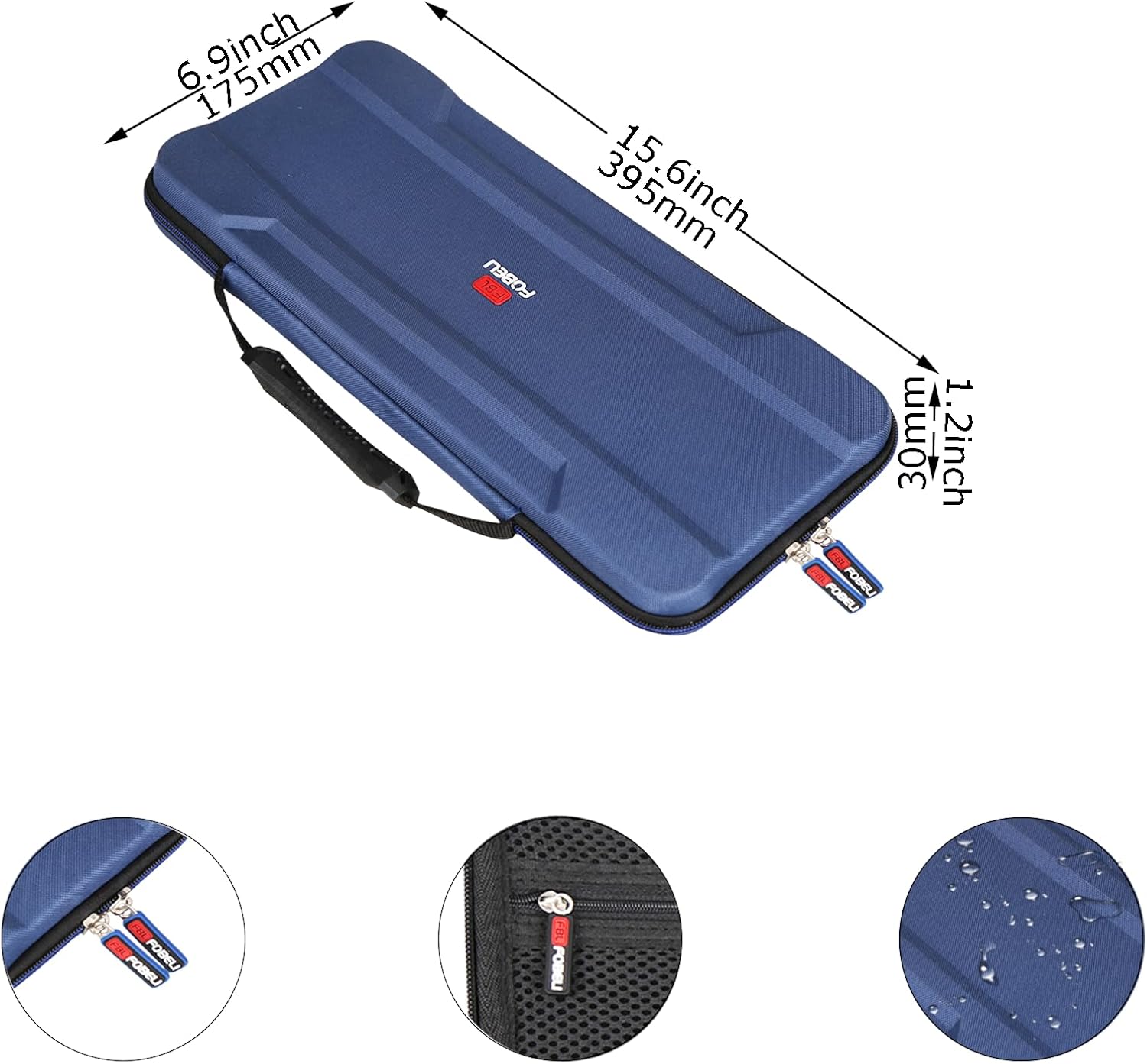 FBLFOBELI EVA Hard Carry Case for Logitech G915 TKL 80% Compact 87 Key Tenkeyless Lightspeed Wireless RGB Mechanical Gaming Keyboard (Case Only) - Image 7