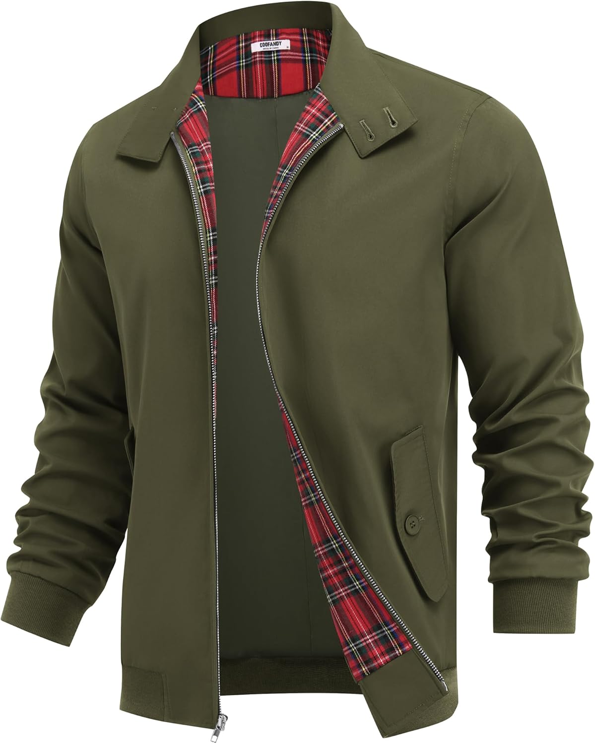 COOFANDY Mens Lightweight Jackets Casual Windbreaker Zip Up Coat Stand Collar Golf Jacket Stylish Fall Work Business