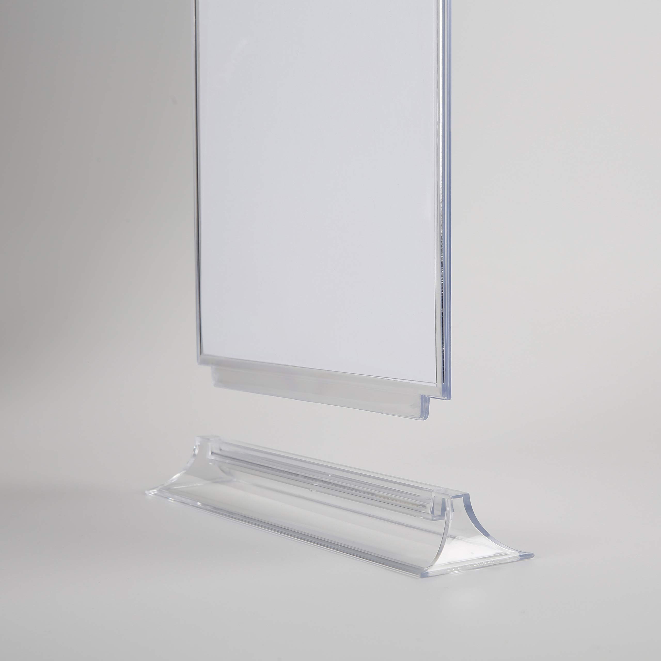 Soporte en T para mesa (acrílico, DIN A4, A5, formato vertical, 25 unidades), transparente, color transparente DIN A5 (25 Stück)
