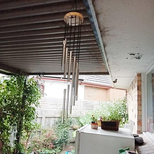 Miniatura 7 de Campanillas de viento para exteriores con 12 tubos de aluminio, campanas de viento de melodía de 23 pulgadas para exteriores, para granja, jardín,
