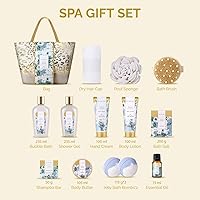 Vista 2 de spa luxetique Cestas de regalo de spa para mujer, juego de regalo para mujeres, 15 piezas de lujo relajante kit de spa con bombas de baño, regalos