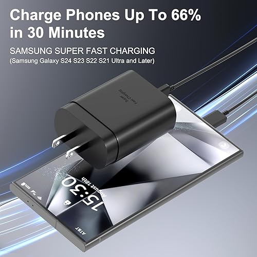 Miniatura 2 de Samsung USB-C - Adaptador de corriente de carga súper rápida, bloque de carga PD de 25 W para Samsung Galaxy S25 UltraS25S25+S24 UltraS24S24+S23