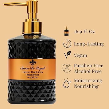 Savon de Royal Luxury Vegan Sıvı Sabun Black Pearl 500 ml, Portakal, Vanilya