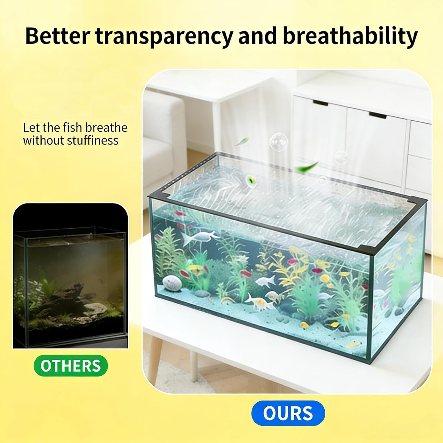 Reptile Tank Escape Proof Net Fresh Air Netting Lid Magnetic Aquarium Lid Tank Hood top Cover Anti(120cm x 60cm)