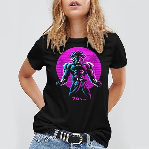 Miniatura 4 de Saiyajin Broly - Camisetas casuales para hombre, manga corta, unisex, cuello redondo, camisetas para jóvenes y adultos