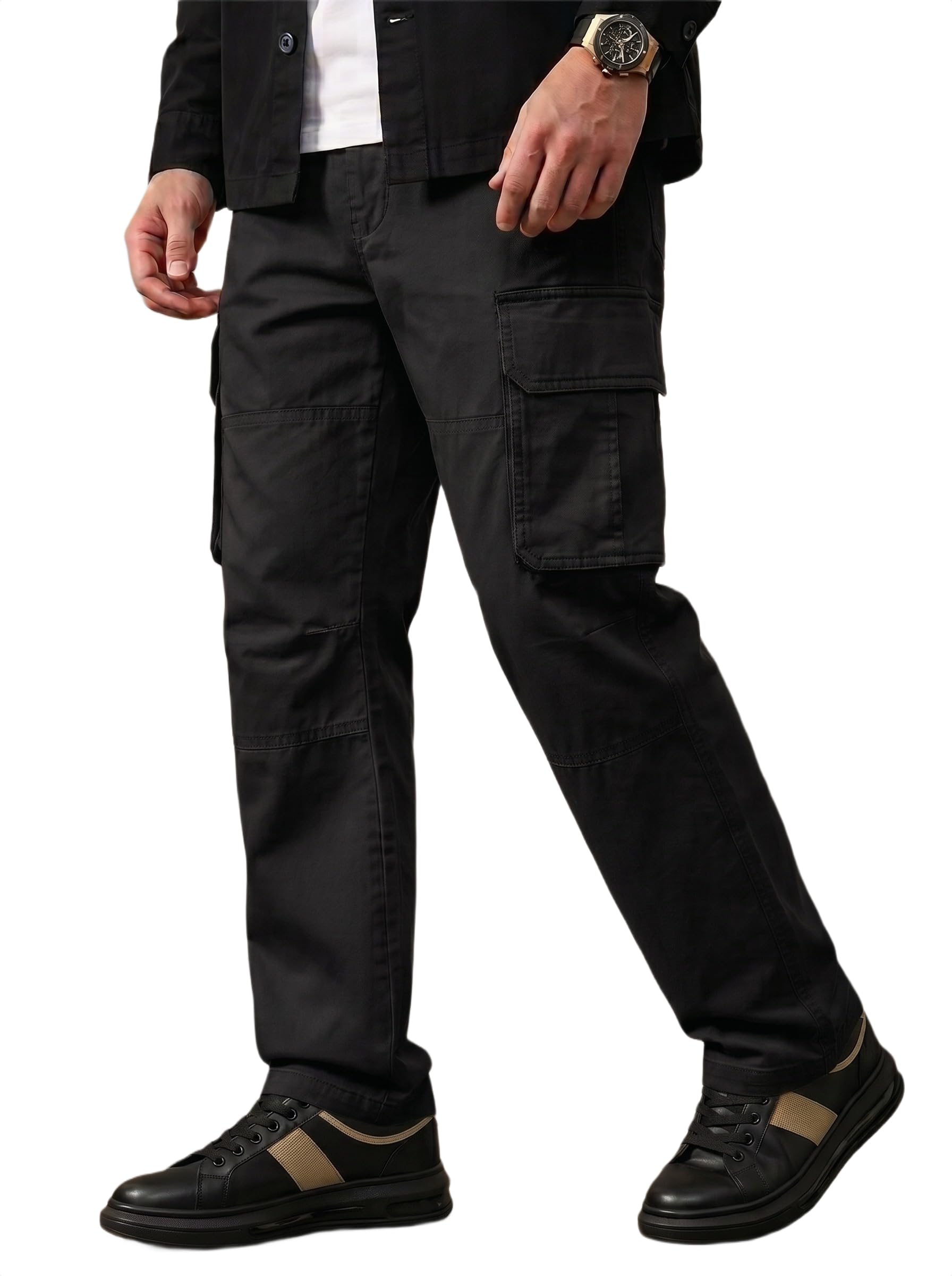 amazon brand - inkast Men Multi-Pocket Cargo Pants Casual Fit Trousers Stylish Cargo Trousers-picture-13