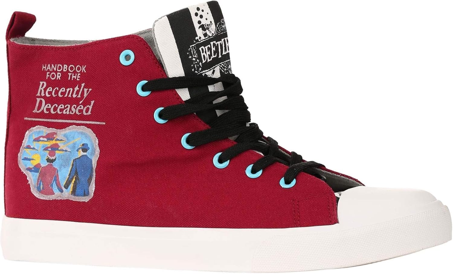 Ground Up Beetlejuice Recently Deceased Maroon Sneakers for Adults Men's 5 / Women's 7