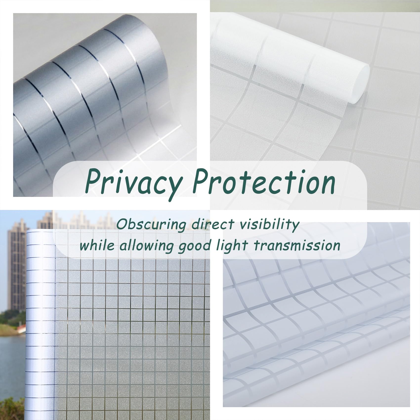 Pellicola Vetro Smerigliato 35x155cm - Privacy Traslucida, Rimovibile, Anti UV