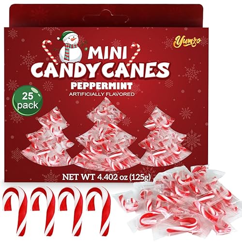 Mini bastones de caramelo de Navidad, sabor clásico de menta roja y blanca para disfrutar de la familia navideña, pequeños bastones de caramelo