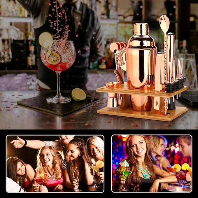 Set de 16 piezas de coctelera de acero inoxidable para bartender miniatura 5