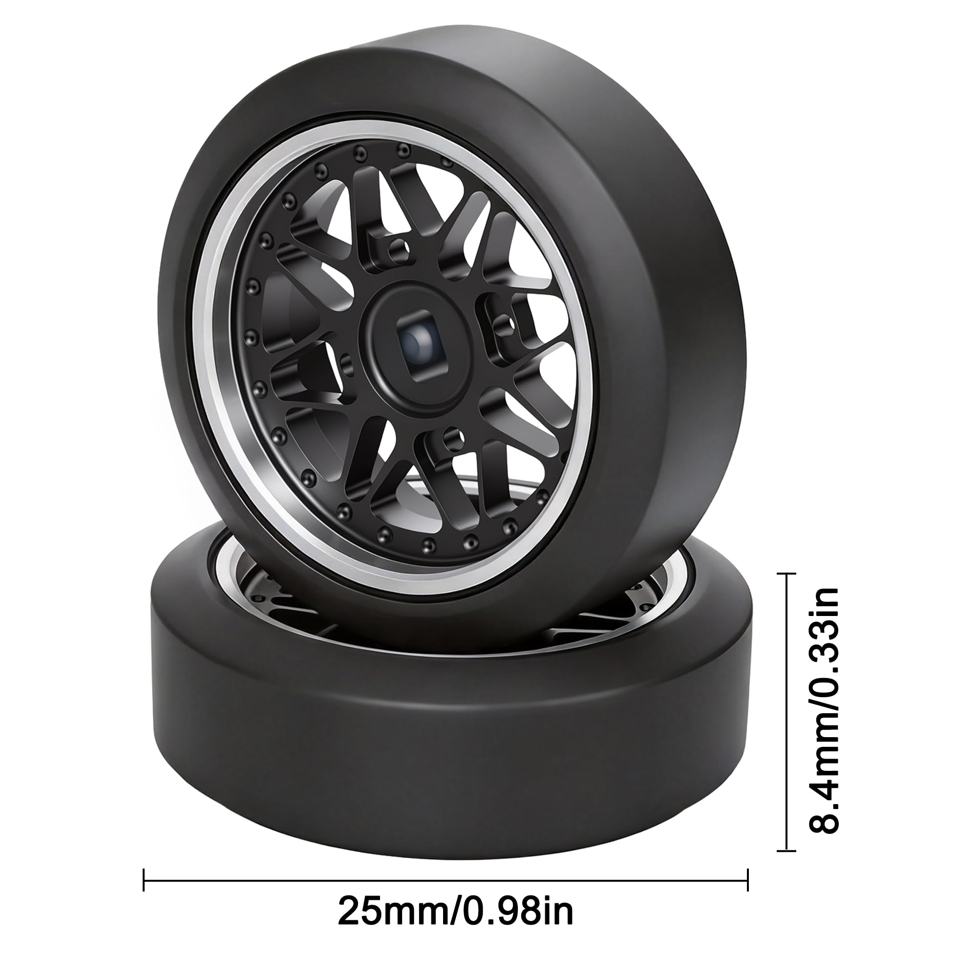 Amazon | Abendor 4個 25mm 星型 Rc ドリフトホイール & ロゴドリフト