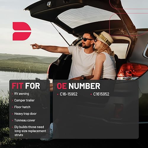 Miniatura 10 de BDFHYK C16-15056 - Amortiguadores de gas de 12 pulgadas, 90 libras (400N), soporte de elevación para ATC Leer Camper, toldo de cubierta ceñida,