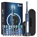 Rtauys Sonic Electric Toothbrush for Adults - Rechargeable, 41,000 Vibrations per Minute, Teeth Whitening, 8 Brush Heads, 24 Months of Usage, Blue