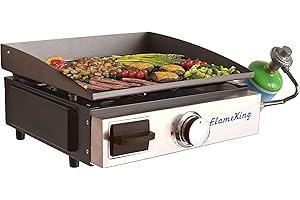 Flame King Portable Flat-Top Tabletop Griddle for Outdoor Cooking and Adventure