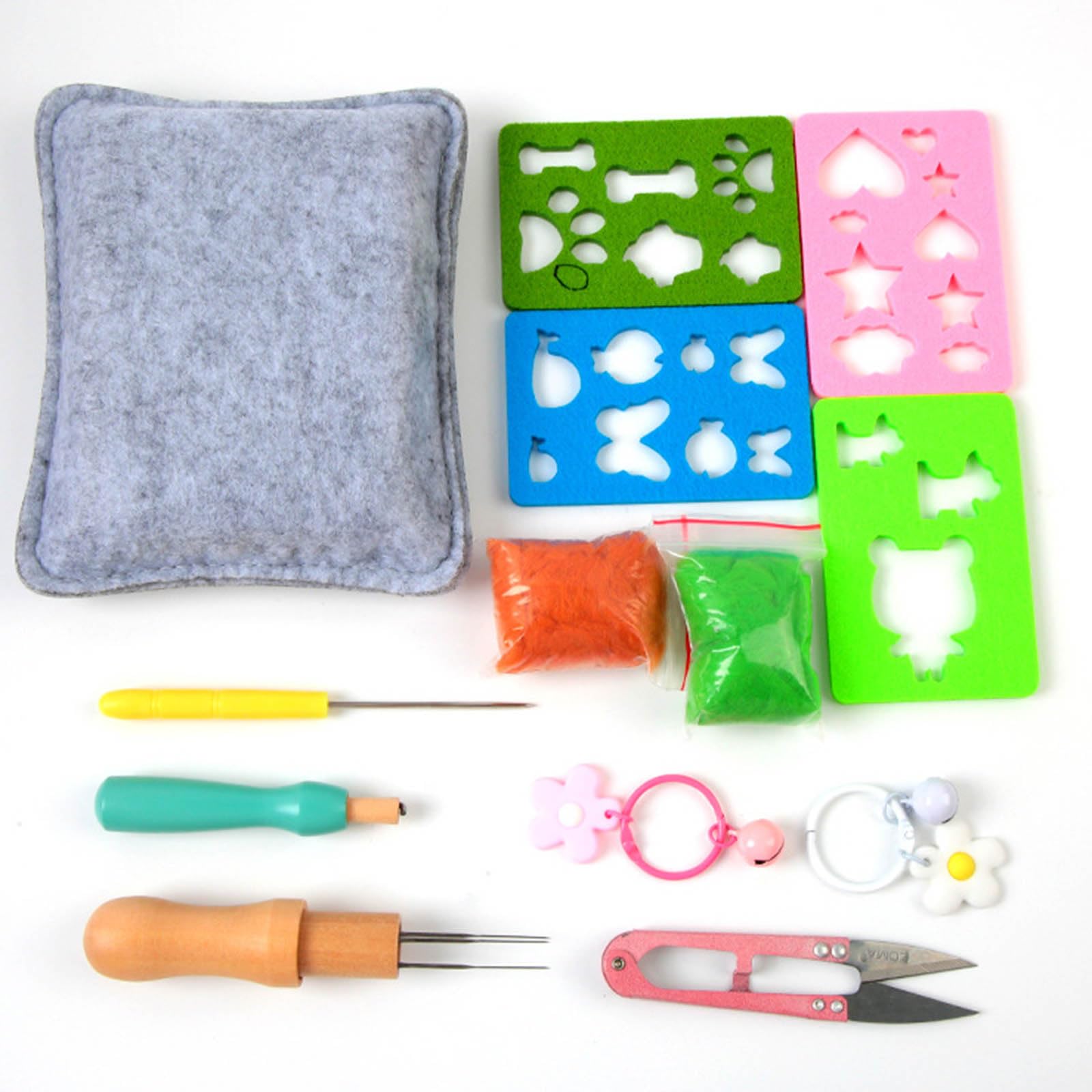 Kit de accesorios de fieltro de aguja de 36/48 colores con herramientas, kit de herramientas y animales principiantes