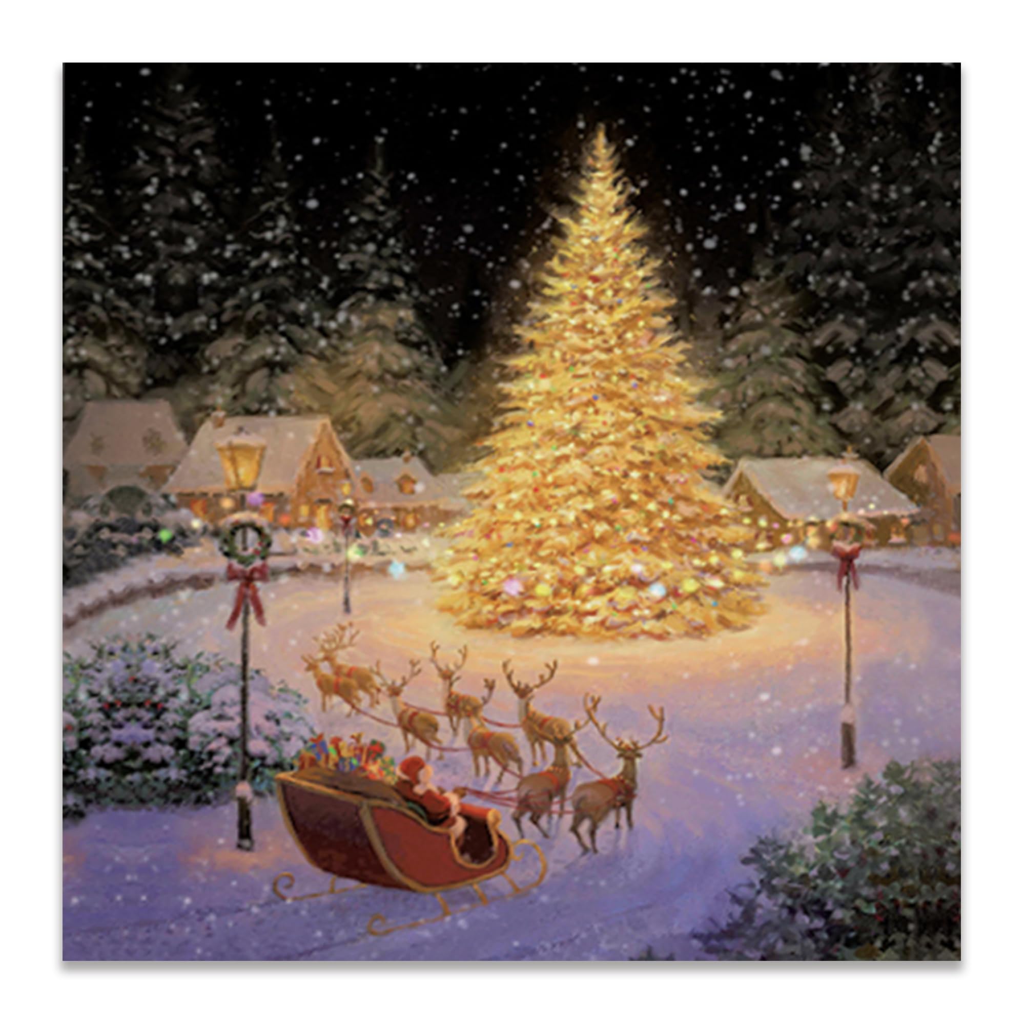 Woodmansterne Charity Christmas Cards Pack of 5, Santa's Sleigh & Reindeer