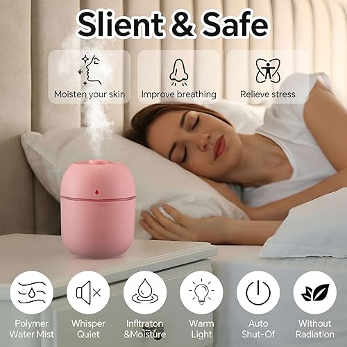 Miniatura 5 de Hortsun Humidificador pequeño portátil de 6 piezas USB de escritorio personal mini humidificador para dormitorio, coche, oficina, habitación, hogar