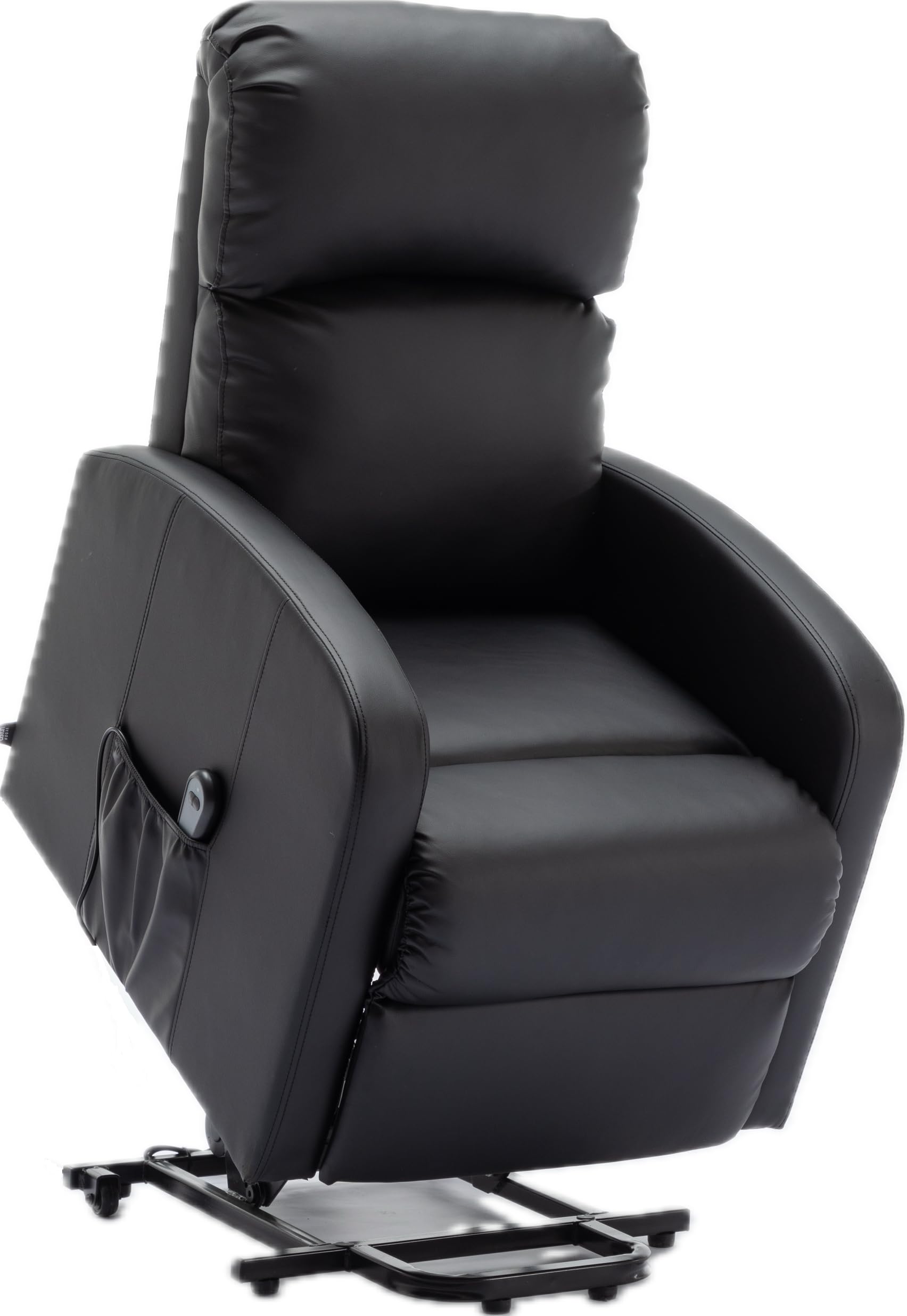 Poltrona elettrica ottima qualità comfort e sostegno quando ci si alza o ci si siede Sistema autoaiuto (Alza persone). Inclinazione elettrica. articolata. Rivestita in similpelle anticrepa colore nero