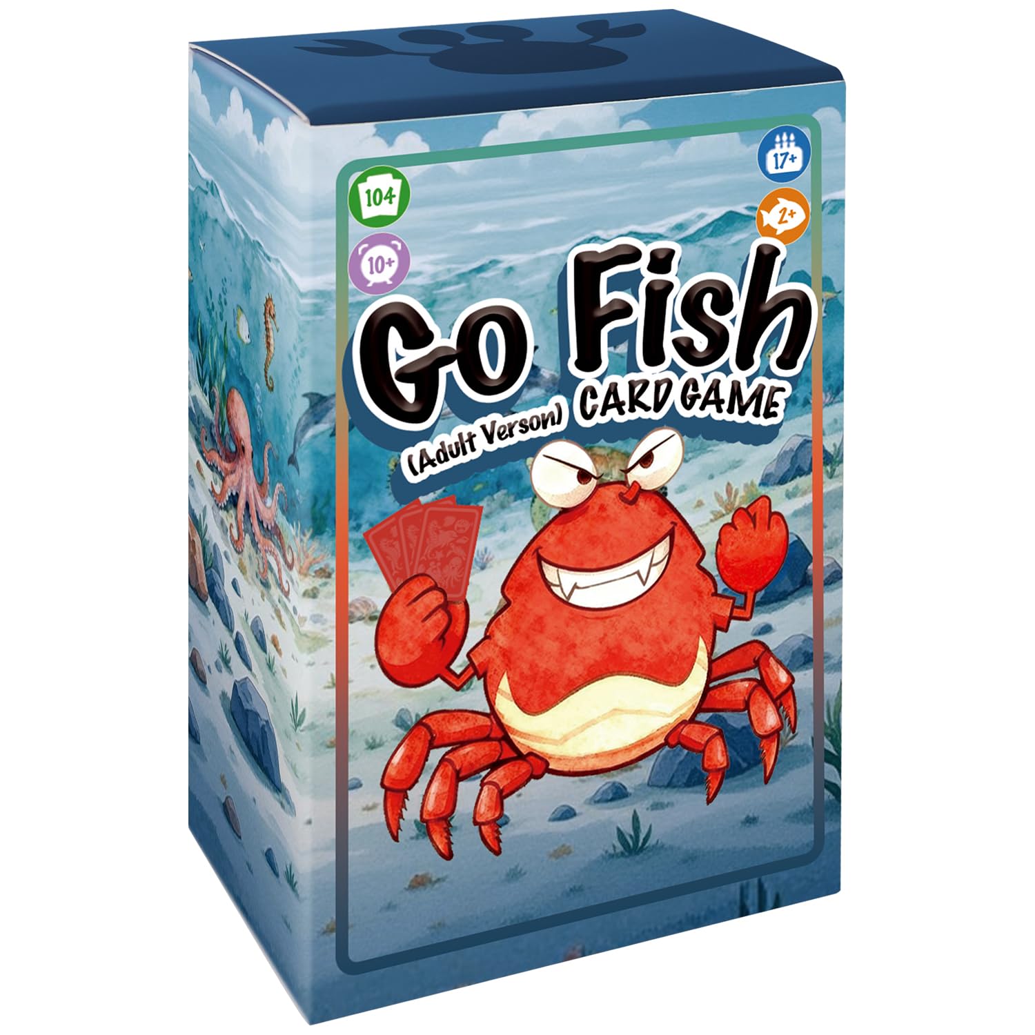 Corzeergi Go Fish Card Game for Adults, 2+ Players, 104 Cards, Unique Pairs for Grown Ups Party