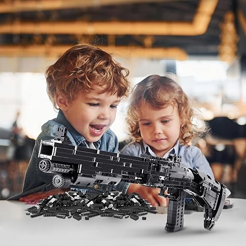 Miniatura 5 de Building Bricks - Pistola modelo M4 para adolescentes y adultos, kit de modelo mecánico de simulación de ensamblaje de partículas pequeñas (más de