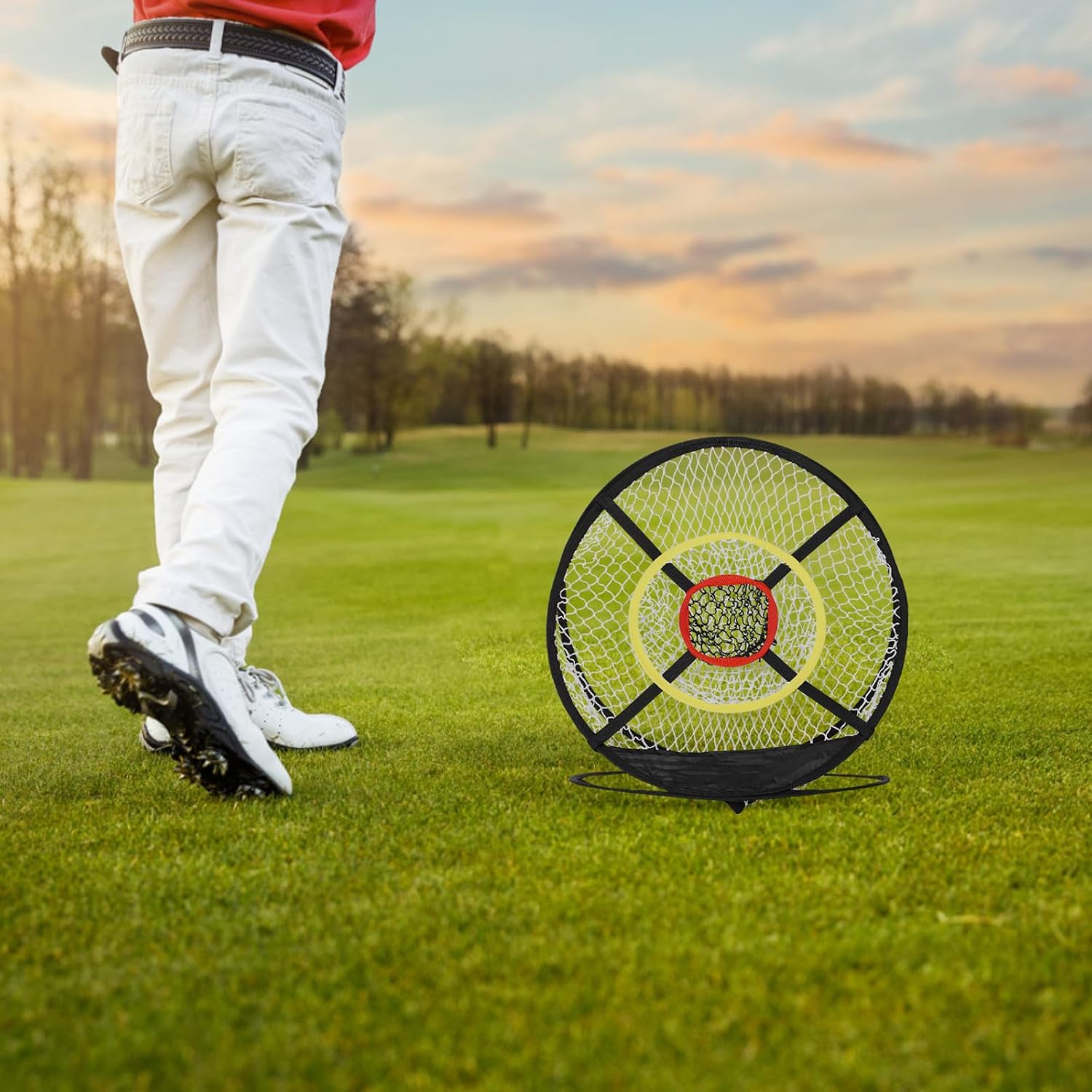 Golf Practice Chipping Net with Target Folding Golf Ball Hitting Net and Portable Carry Bag for Indoor Outdoor Training