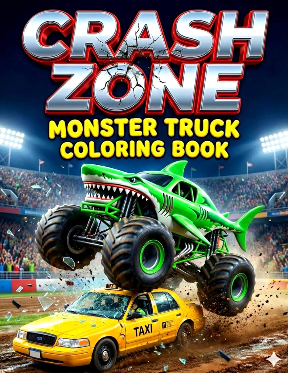 CRASH ZONE: Monster Truck Coloring Book: The Ultimate Smash & Crash Collection! 50 Action-Packed Illustrations of Crushing Cars, Unique Beasts & Big ... 6-8 & 8-12 (Big Trucks and Cool Vehicles)