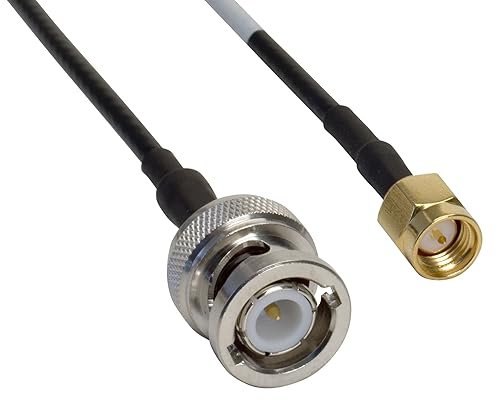 Miniatura 1 de Amphenol CO-174SMAZBNC-000.6 Negro RG174 SMA macho a BNC Macho Conjunto de cable coaxial, 50 ohmios, 6"