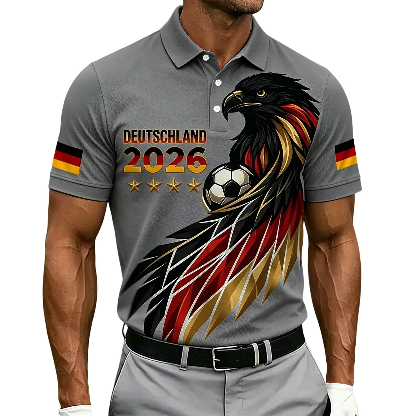Germany Football Shirts Mens,Germany Football World Cup Shirt 2026 for Men Crew Neck T-Shirts Lightweight Short Sleeve with German Flag Printed Summer Causal Tees for Germany Team Support Outfit