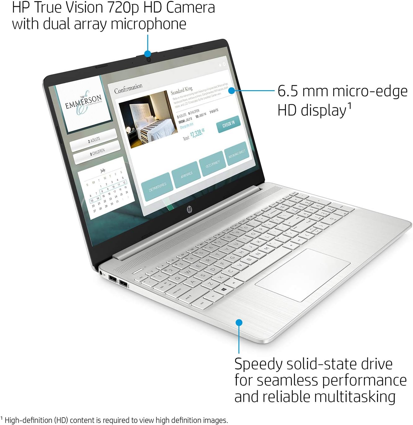 HP Pavilion Laptop (2021 Latest Model), AMD Athlon 3050U Processor, 16GB RAM, 512GB SSD, Long Battery Life, Webcam, HDMI, Bluetooth, WiFi, Silver, Win 10 + Oydisen Cloth : Electronics